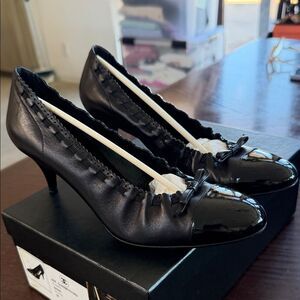 CHANEL Black Patent Leather Heels